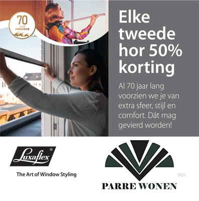 elke 2e hor korting luxaflex