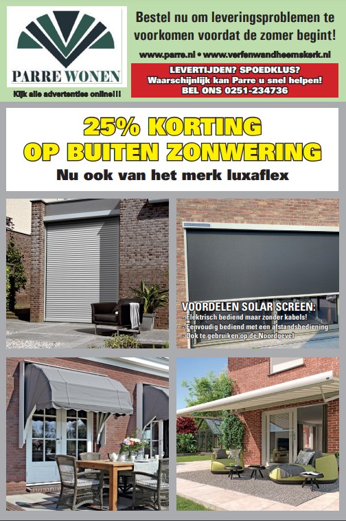 korting buitenzonwering parr